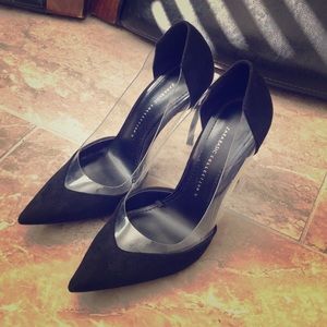 Zara’s Suede and PVC pumps